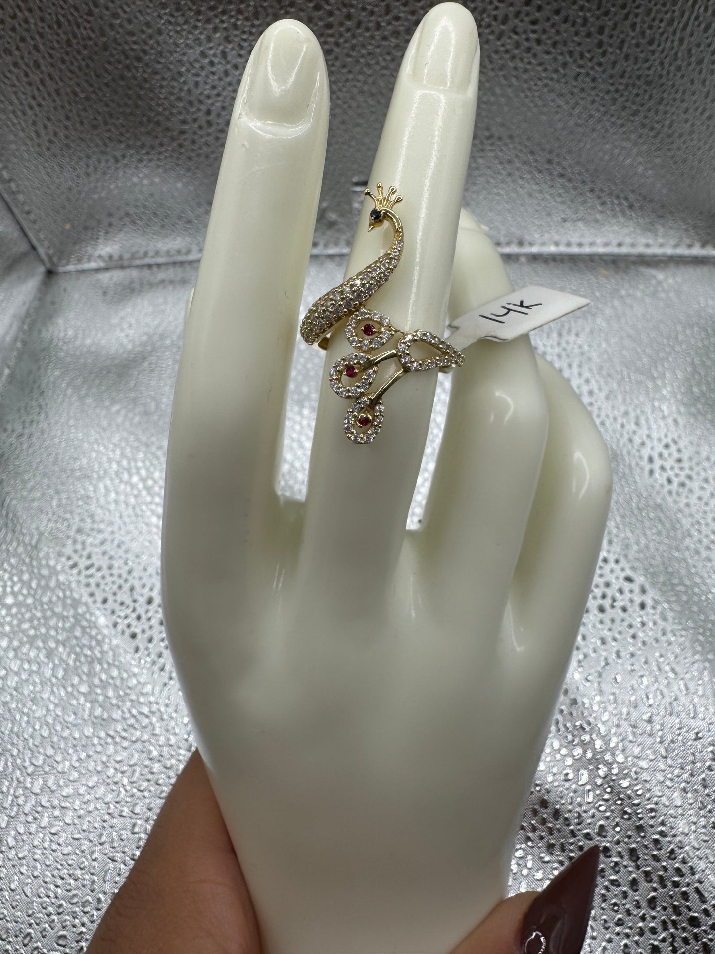 14k peacock ring