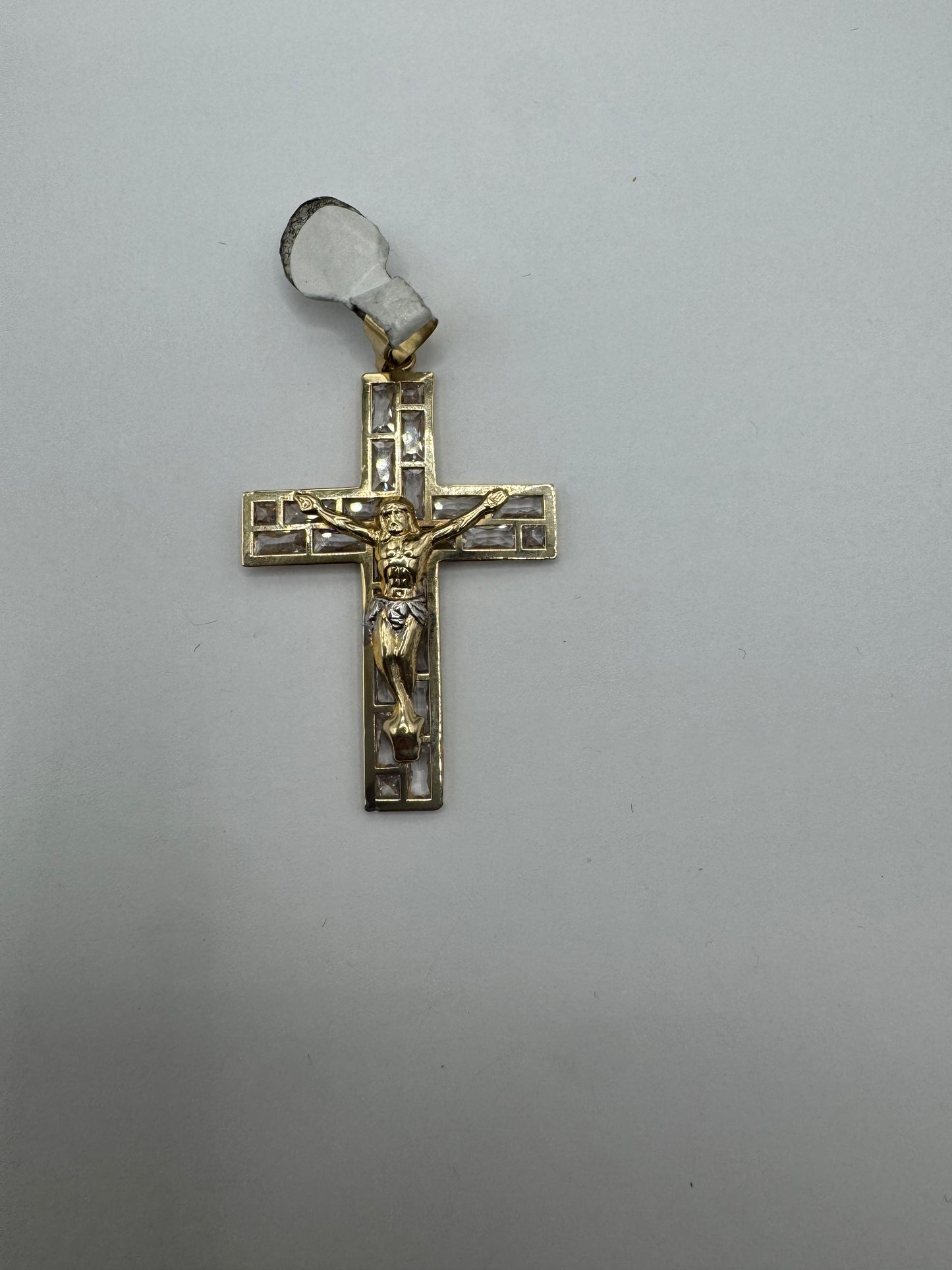 10k gold cross pendant size 2”