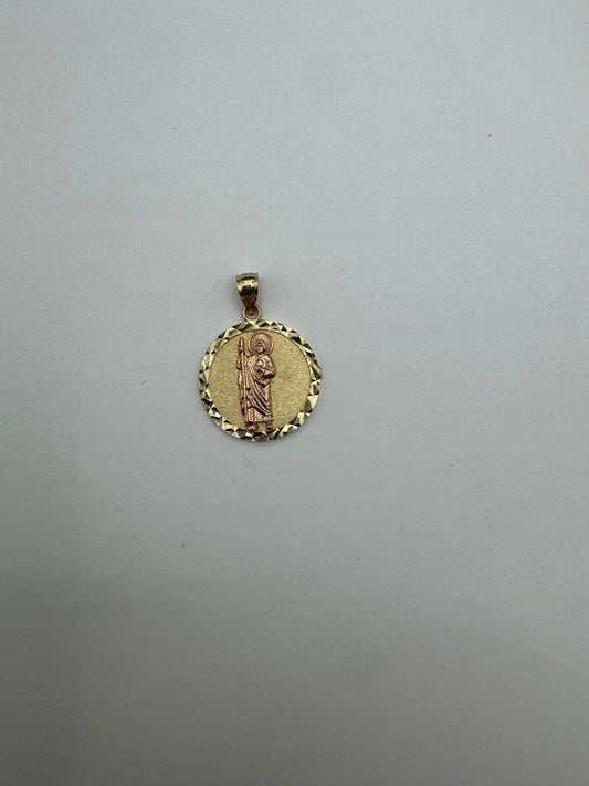 10k gold san judas pendant
