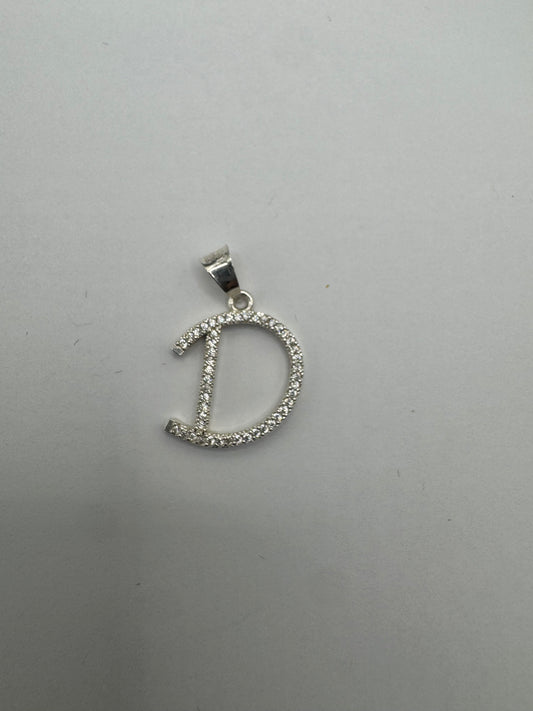 925 silver pendant letter D size 1”