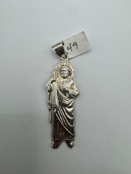 925 silver san judas pendant size 2”