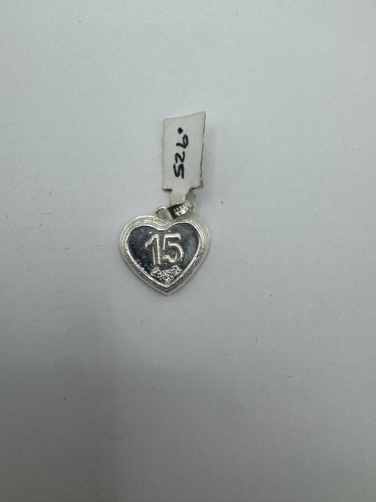 925 silver 15 pendant size 1/2”