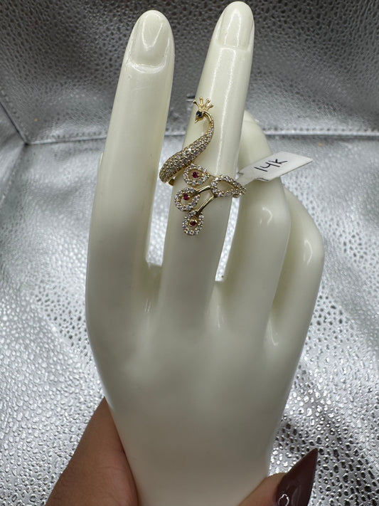 14k peacock ring
