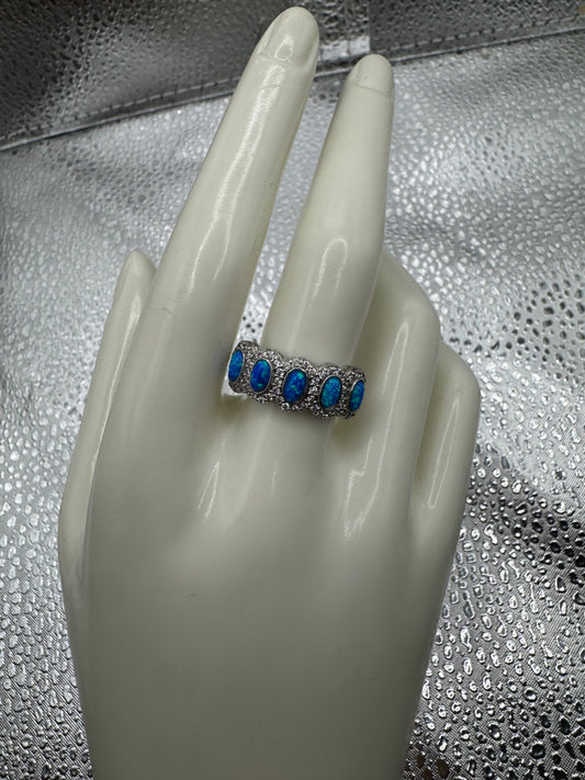 925 silver/blue ring size 9