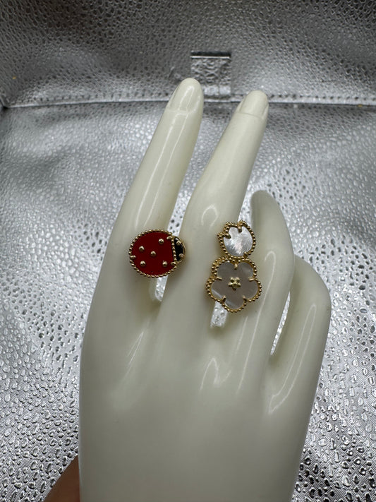 10k lady bug ring