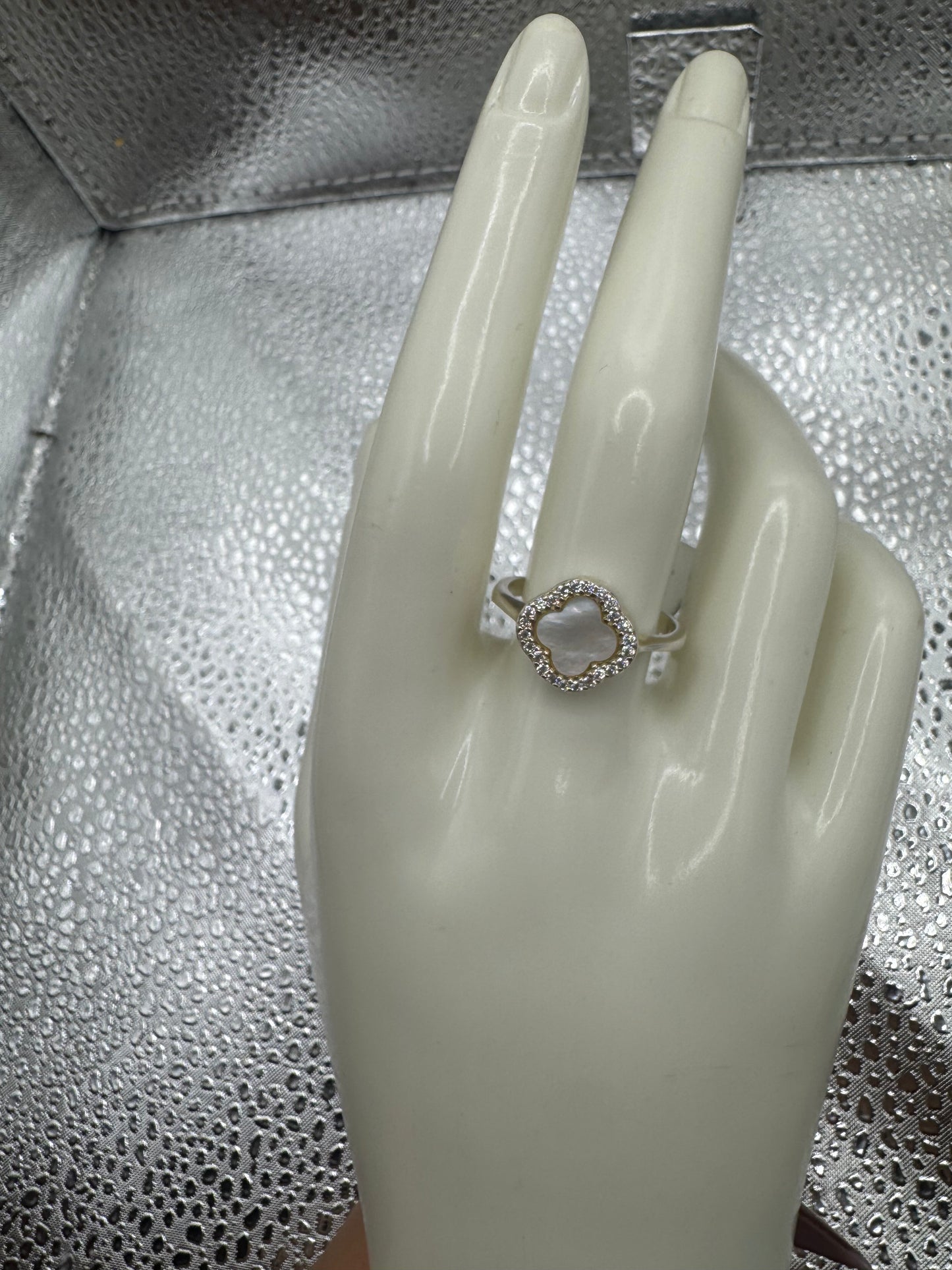 925 silver opal van cleef ring