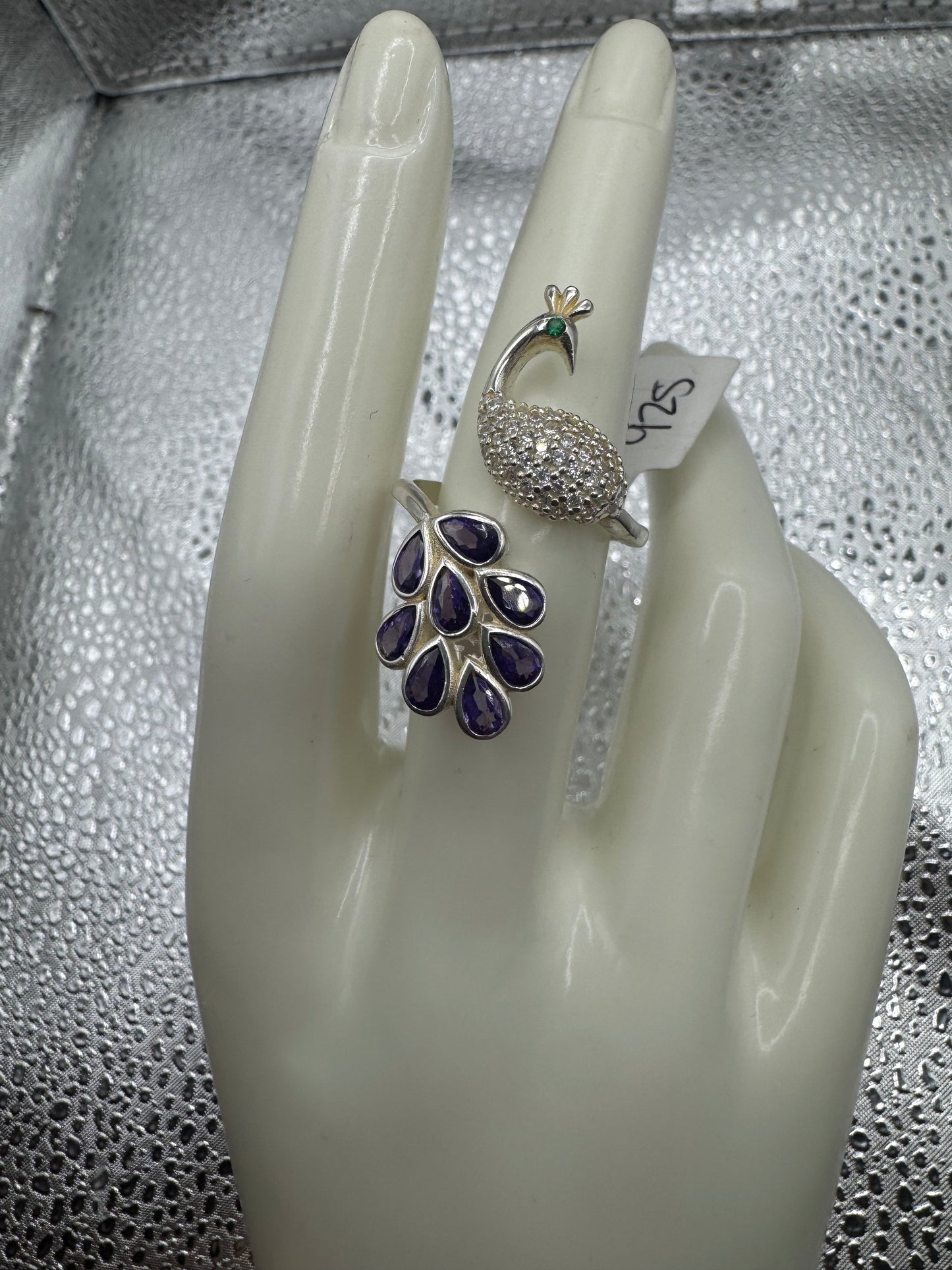 925 silver peacock ring