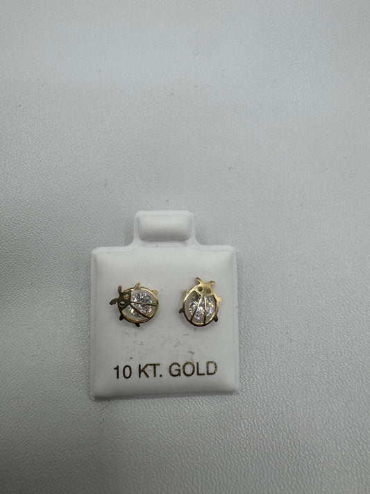 10k lady bug studs