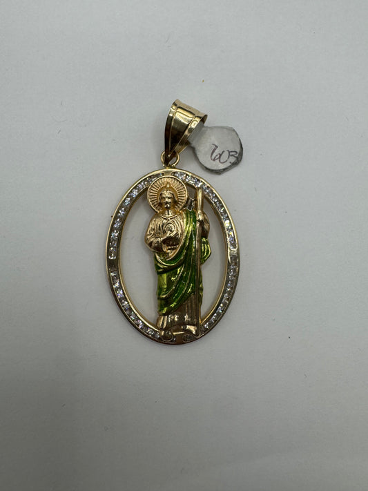 10k gold san judas pendant size 2