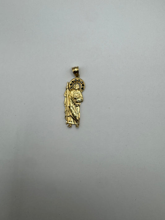10k gold san judas pendant size 1/2